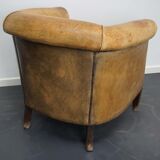 Vintage club chair in cognac-coloured leather Netherlands