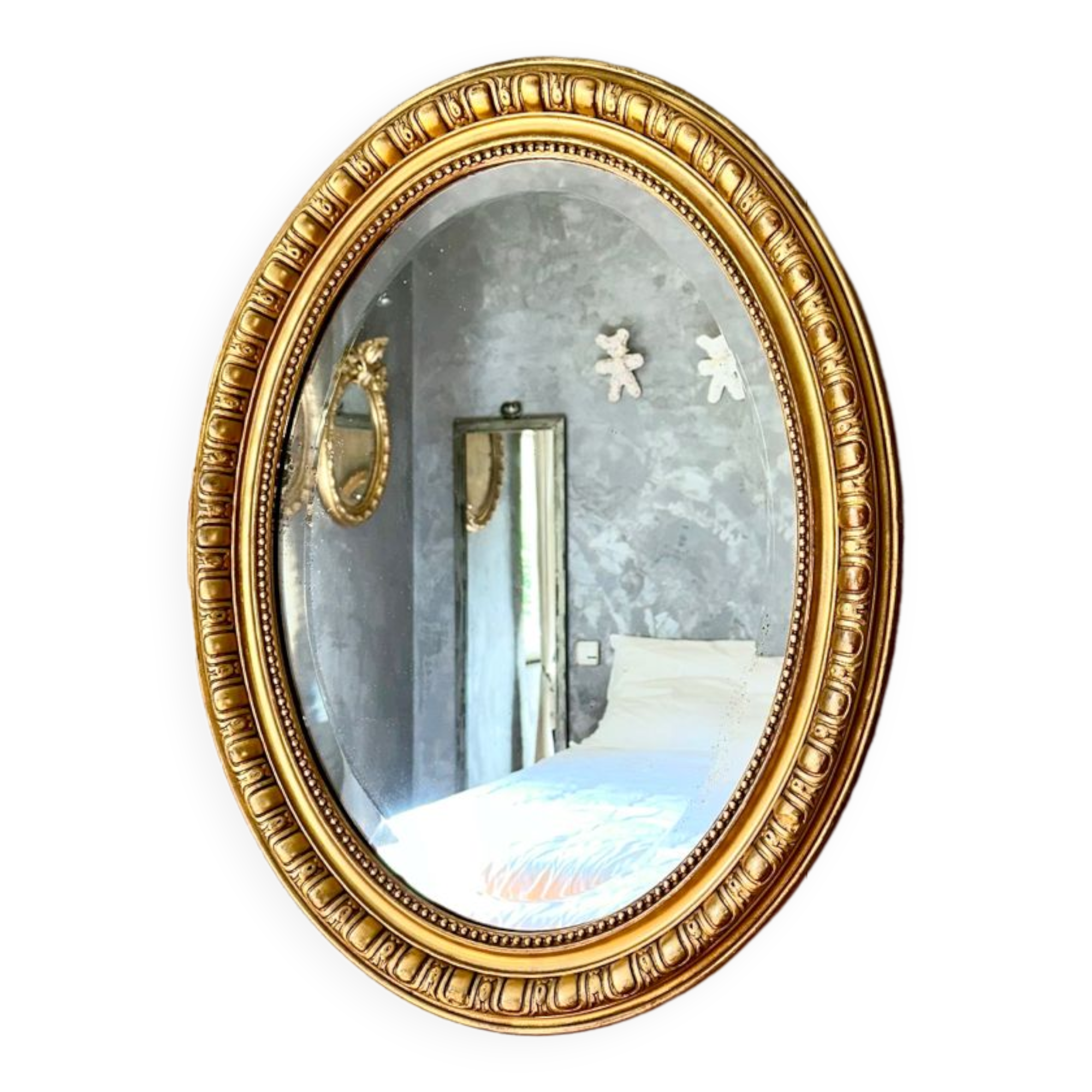 Old oval mirror late nineteenth