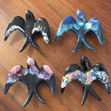 4 vintage swallows - tiled wall decoration