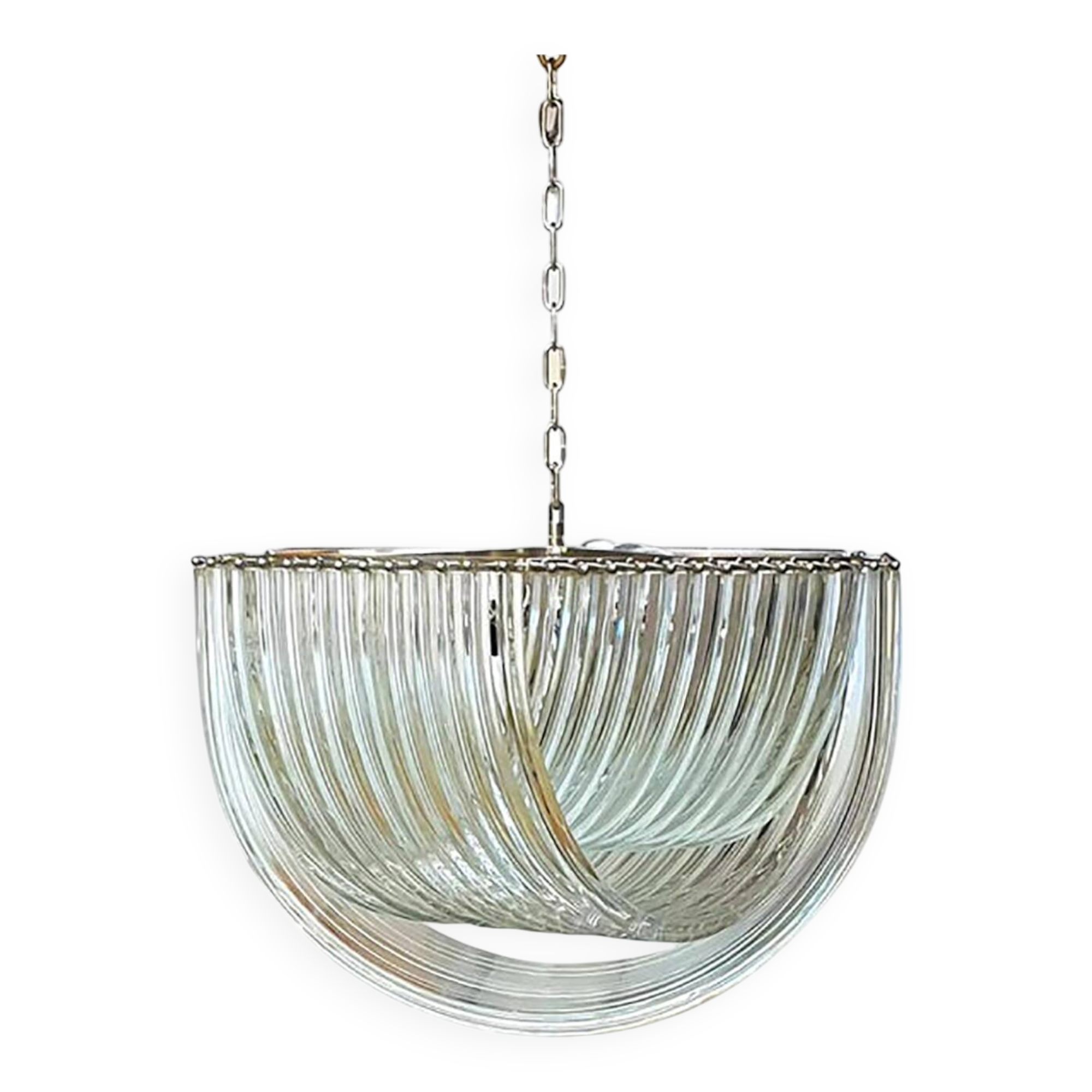 Glass Chandelier Arc in Clear Color With Kromo Metal Frame