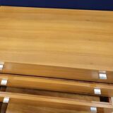 Solid wood chest of drawers with chrome legs from the 1970s.