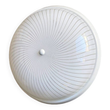 Vintage space age ceiling lamp, plastic striped shade