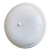 Vintage space age ceiling lamp, plastic striped shade