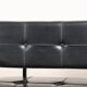 Vintage "Daybed" sofa bench in metal and imitation leather, 1950