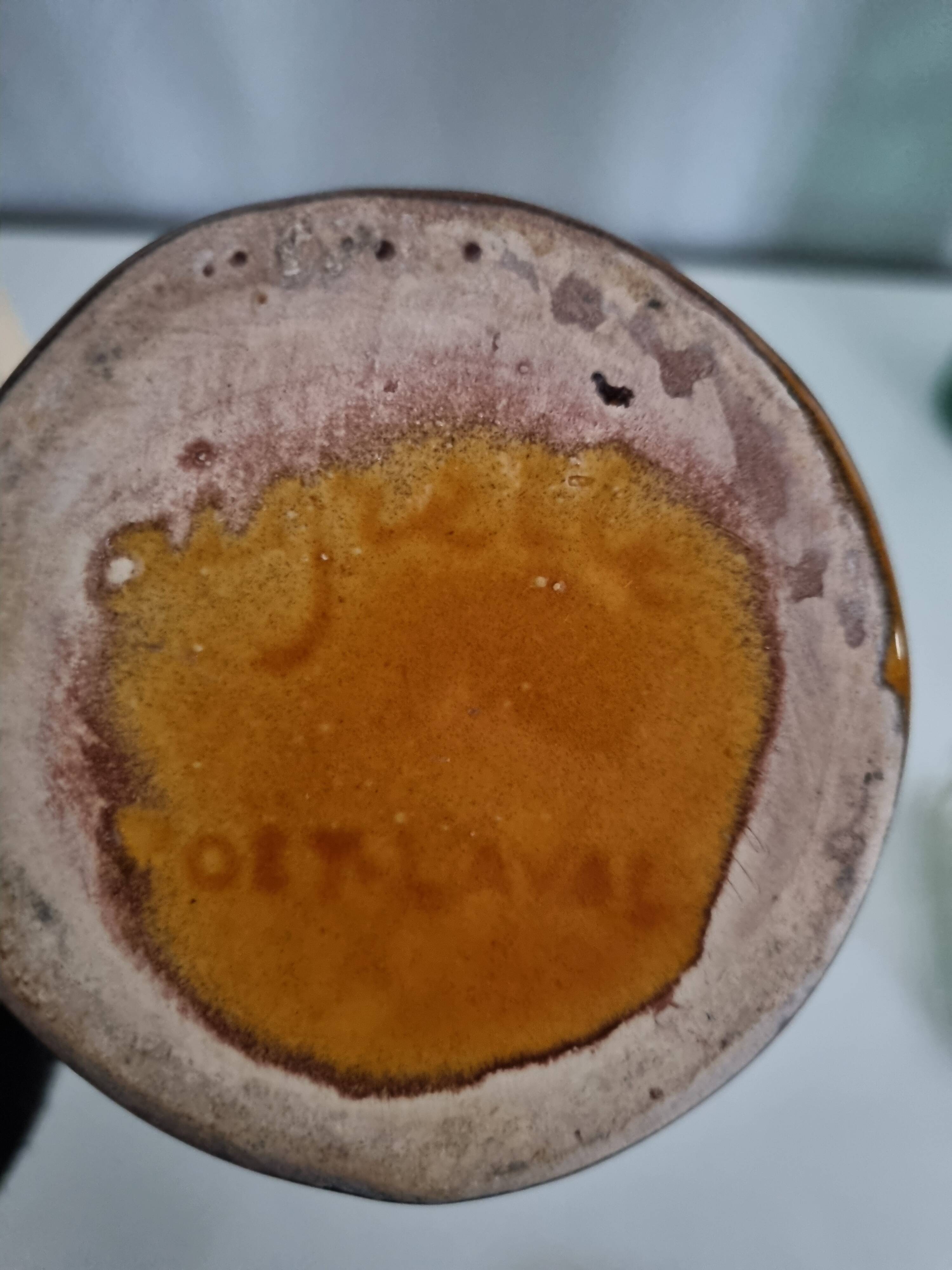 Poët-Laval vase with caramel brown enamel