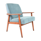 Renovated vintage armchairs sky blue