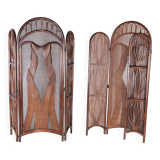 Pair of rattan screens