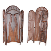 Pair of rattan screens