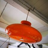 Vintage orange opaline hanging lamp