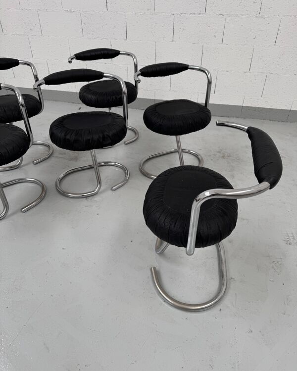 Ensemble de 6 chaises ''Cobra'' par Giotto Stoppino 70's