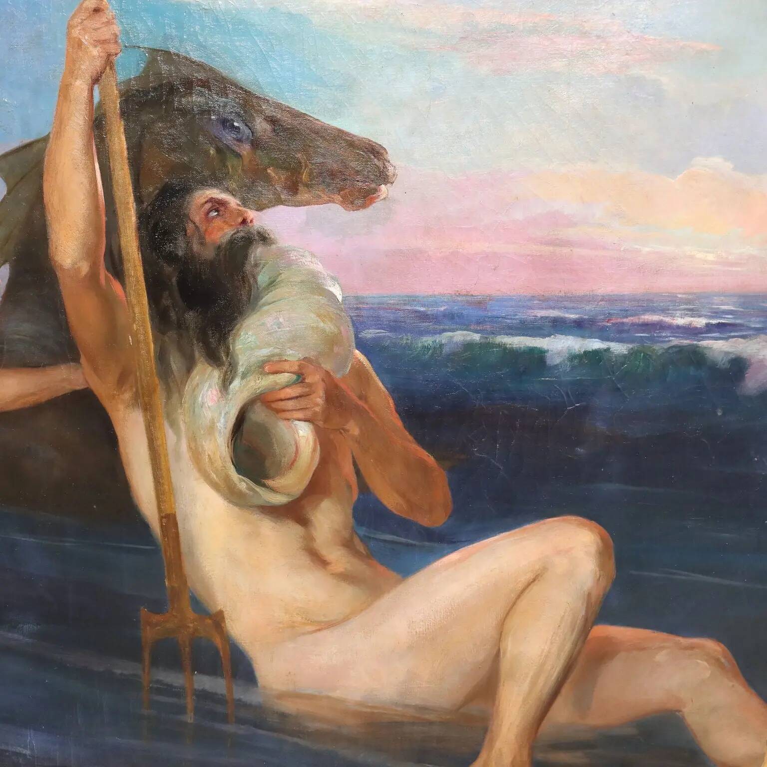 Modern painting signed by Luigi Brignoli, oil on canvas, 1935