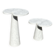 2x Eros Side table Angelo Mangiarotti Carrara marmer Nieuwstaat!
