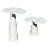 2x Eros Side table Angelo Mangiarotti Carrara marmer Nieuwstaat!