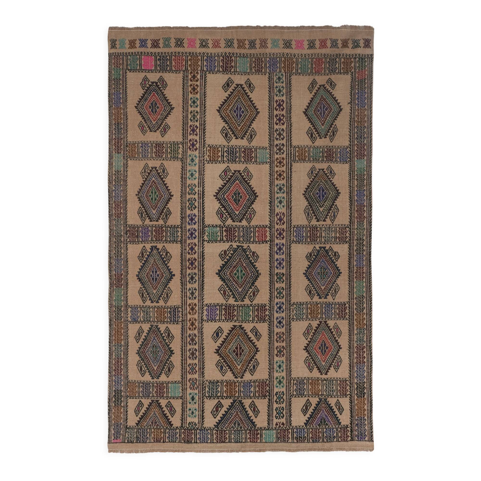 Vintage Turkish rug from Oushak, hand-woven 151x221 cm