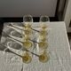 Set of 6 vintage yellow stemmed glasses: consisting of 4 large and 2 small.