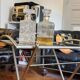 Nickel-plated metal dessert trolley