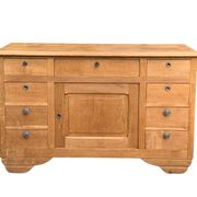 Buffet 9 tiroirs art déco chêne brut massif
