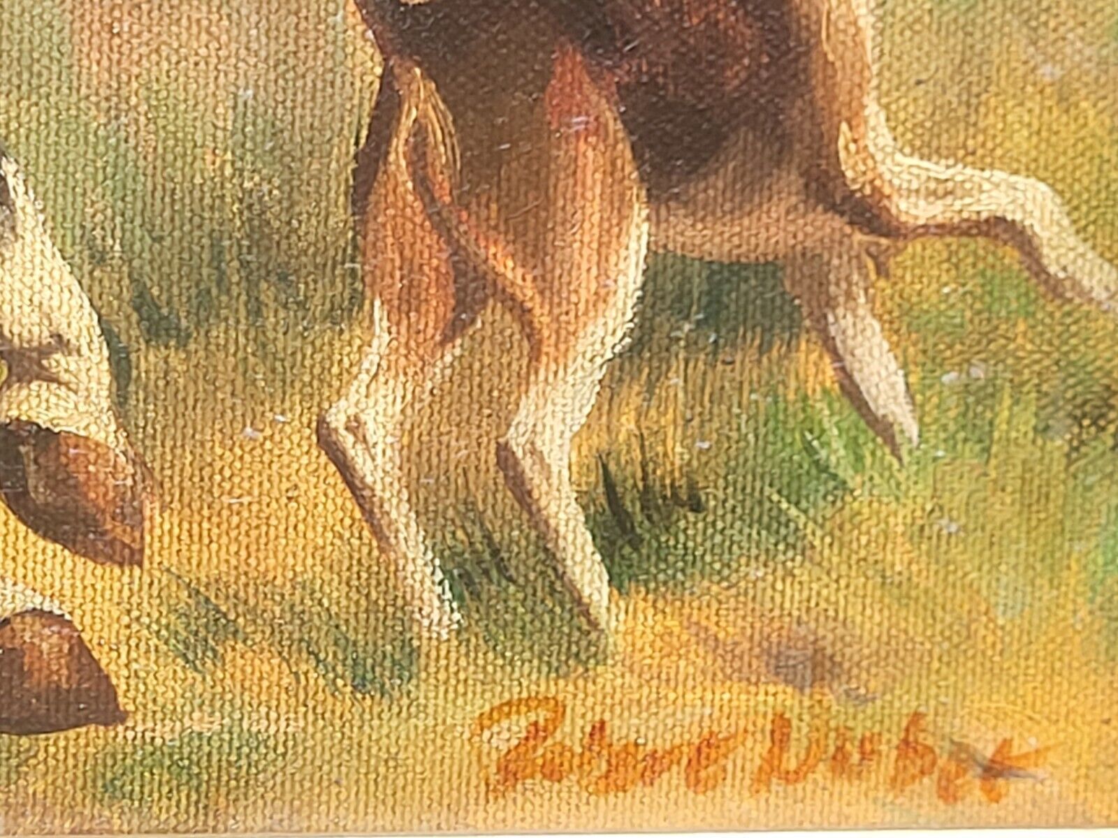 Oil painting signed Nubet "The Hunt"