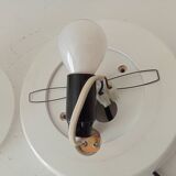 Vintage wall lamp in opaline and lacquered wood