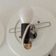 Vintage wall lamp in opaline and lacquered wood