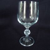 Bohemian crystal water glasses, foot with faceted ball
