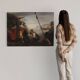 Antique Italian painting Moses saved from the waters from the 18th century