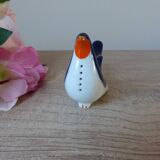 Vintage Soviet salt and pepper shaker in the shape of a cobalt blue bird.