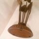 Paire vases  coupes verre souffle & monture fer forge "arum" vintage