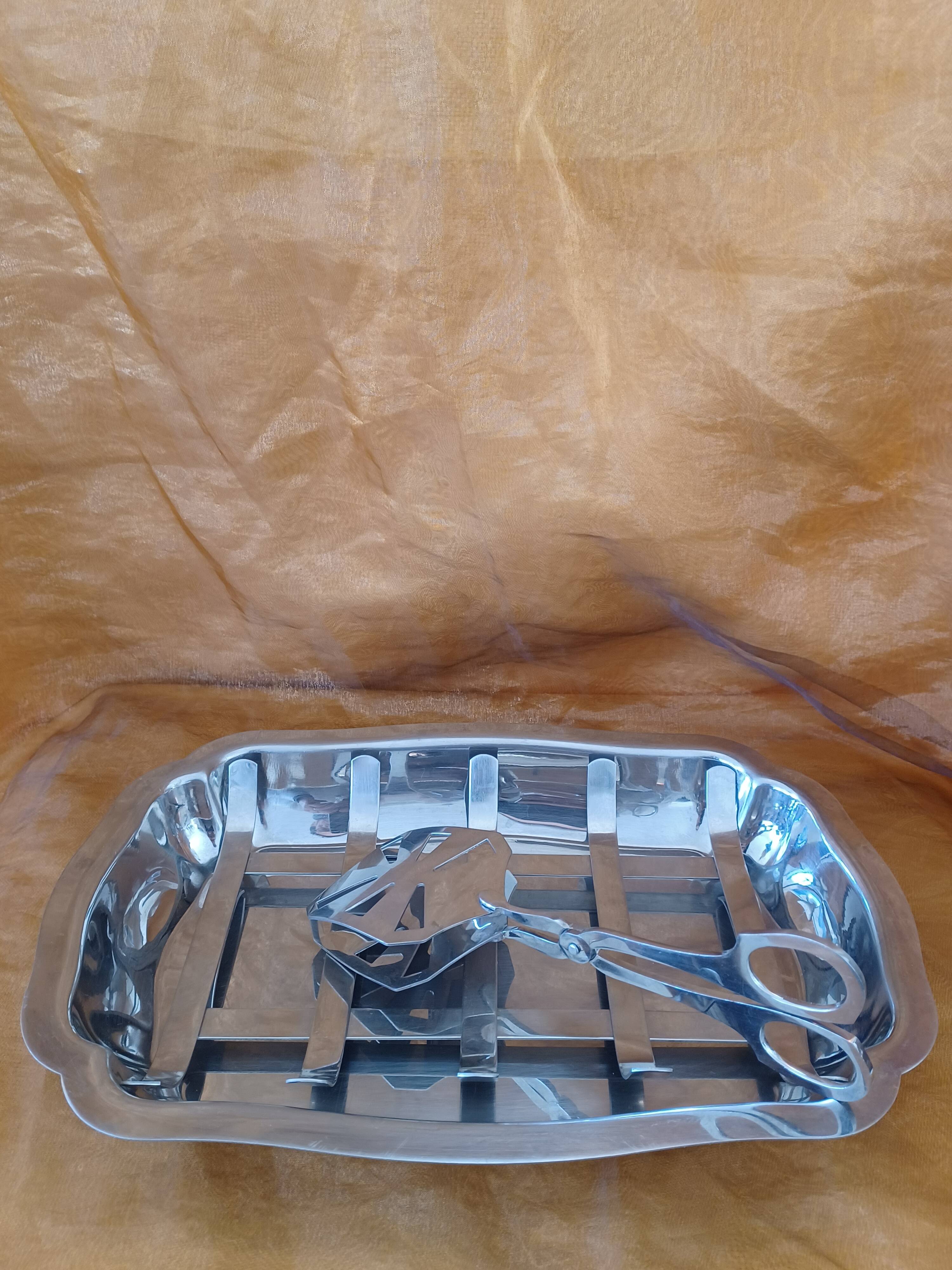 Asparagus Drainer Dish with serving tongs