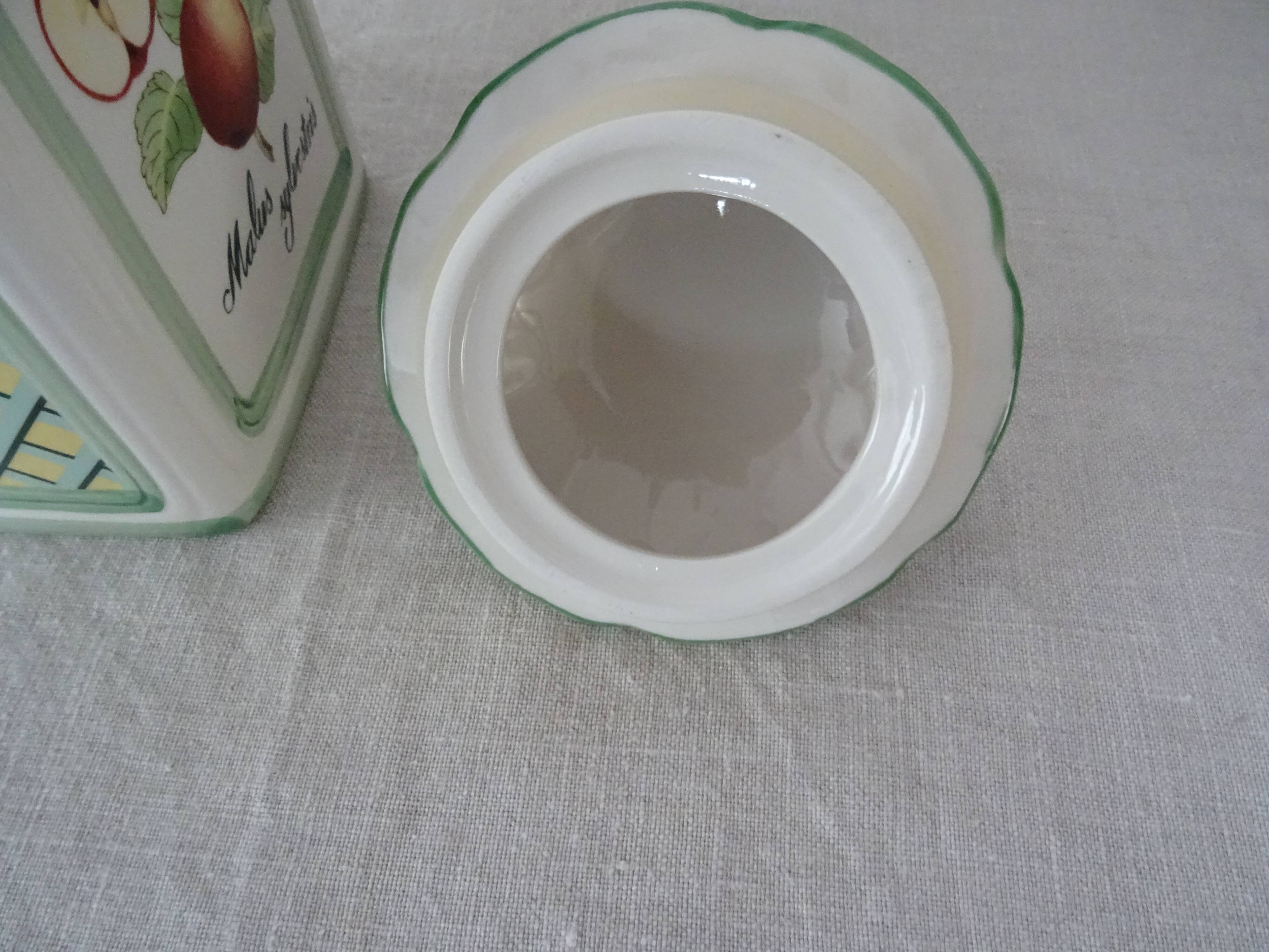 Pot jar Villeroy and Boch porcelain French Garden Charm malus sylvestris apple decoration