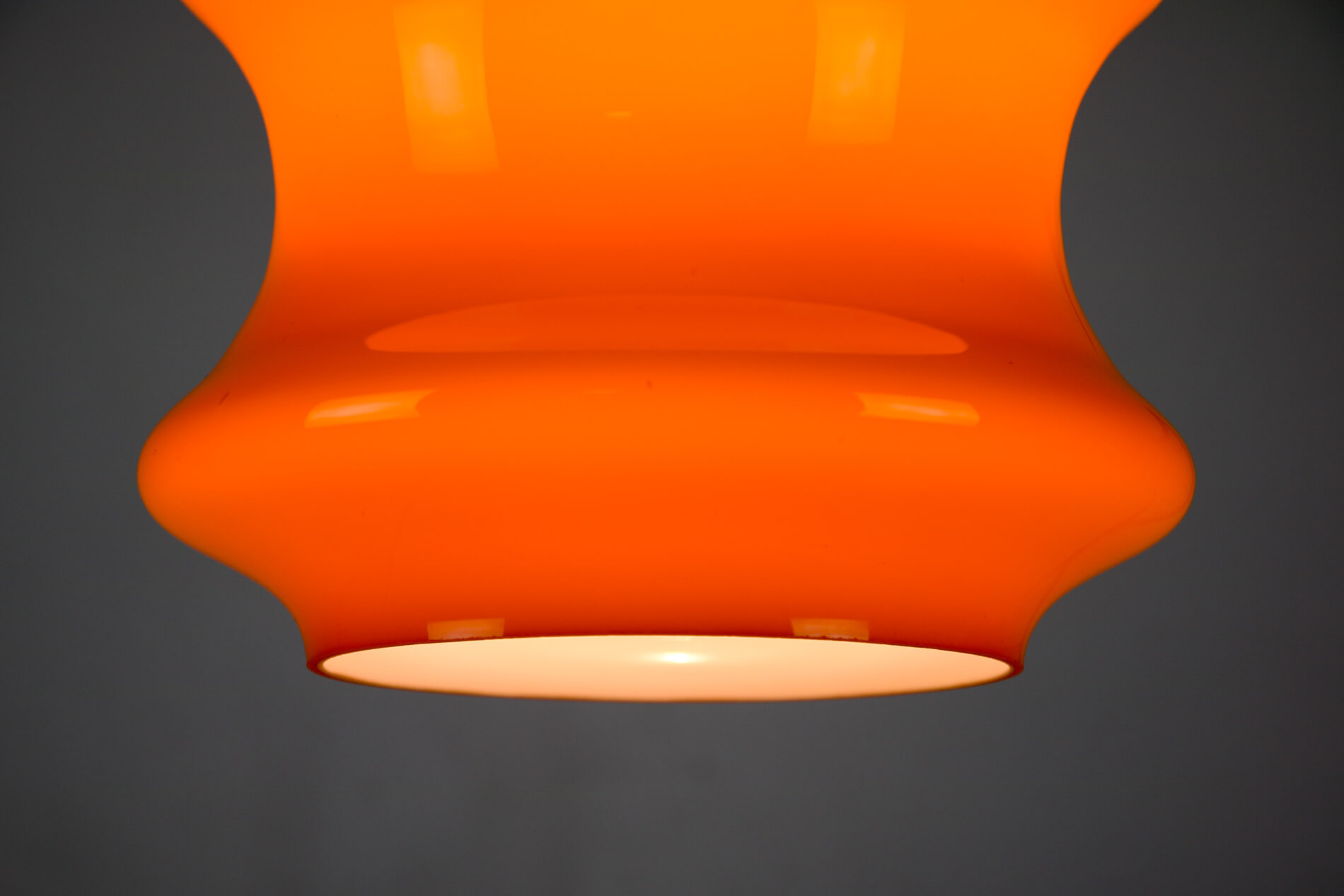 Mid-century orange glass pendant lamp
