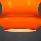 Suspension en verre orange du milieu du siècle