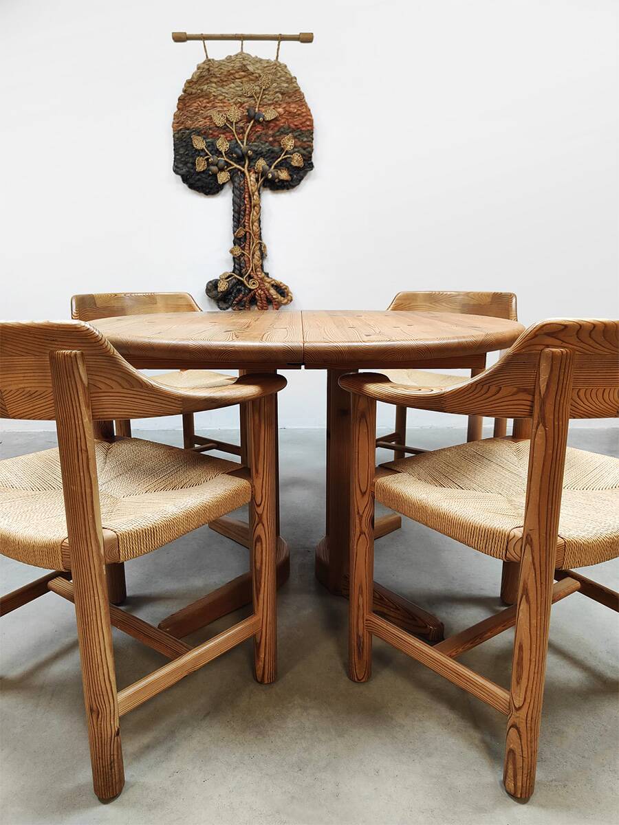 Vintage dining set table and chairs Rainer Daumiller
