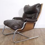 Scandinavian leather armchair 1970
