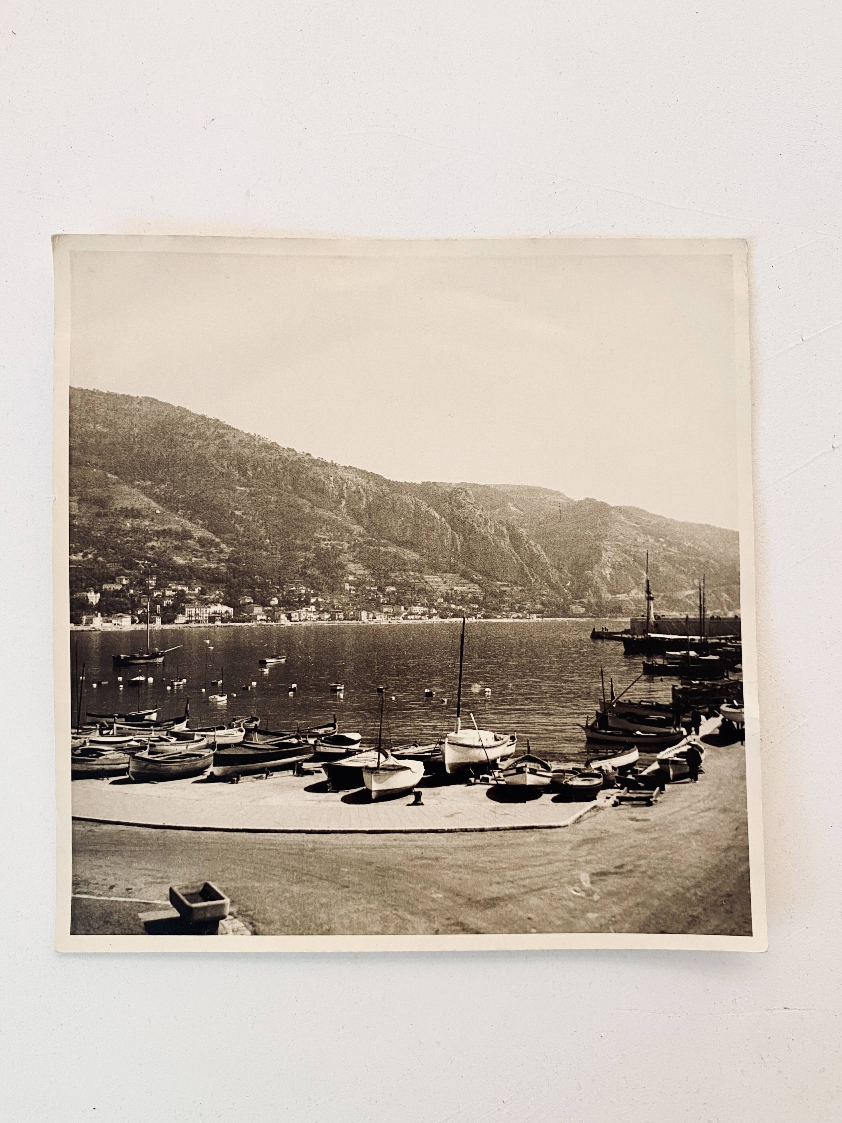 Photo petit port, noir et blanc 1960