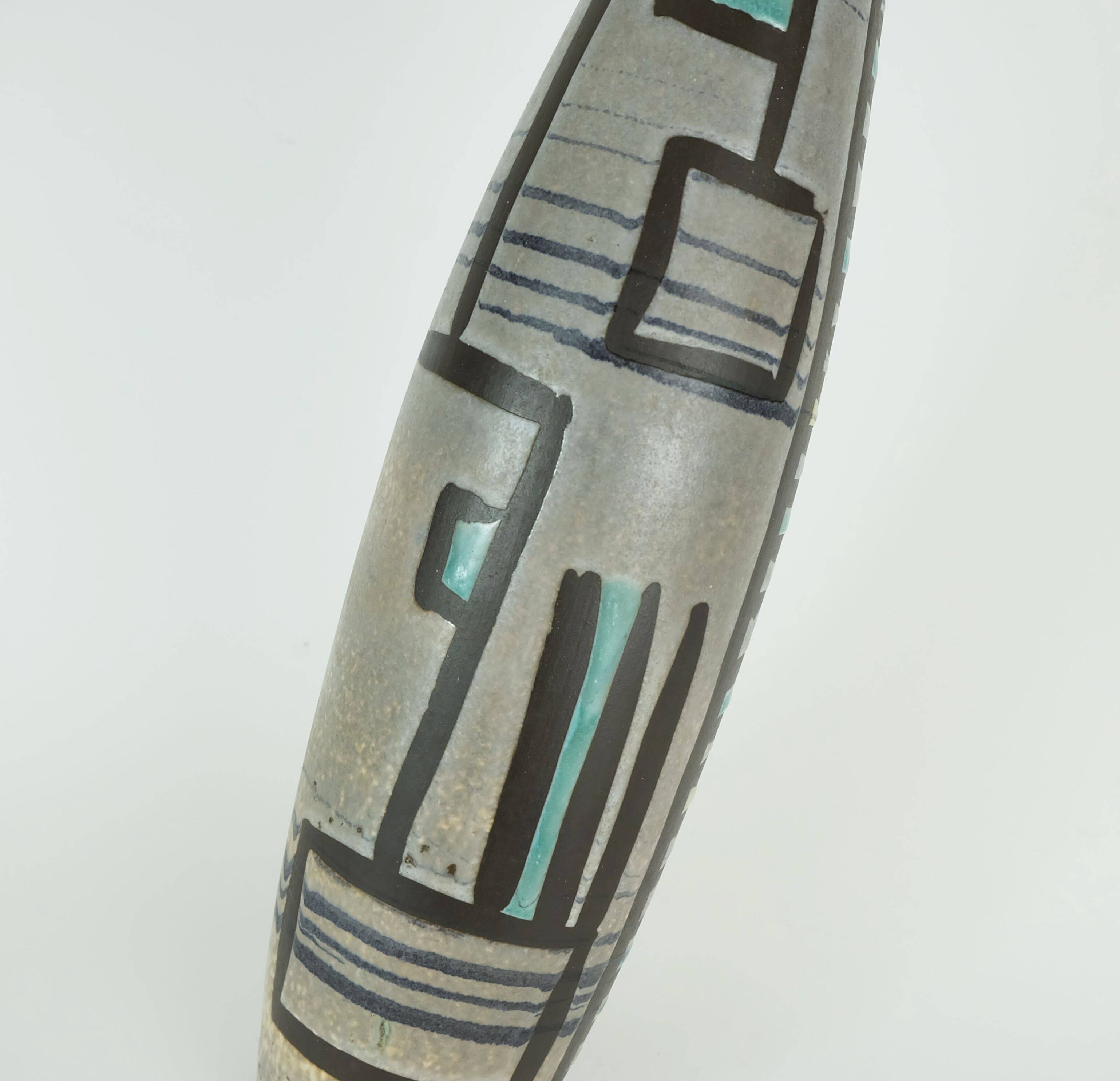 Elegant mid century modern marei ceramic vase late 1950s model 123 32