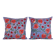 Lot de 2 housses de coussin brodées vintage 48x48 cm