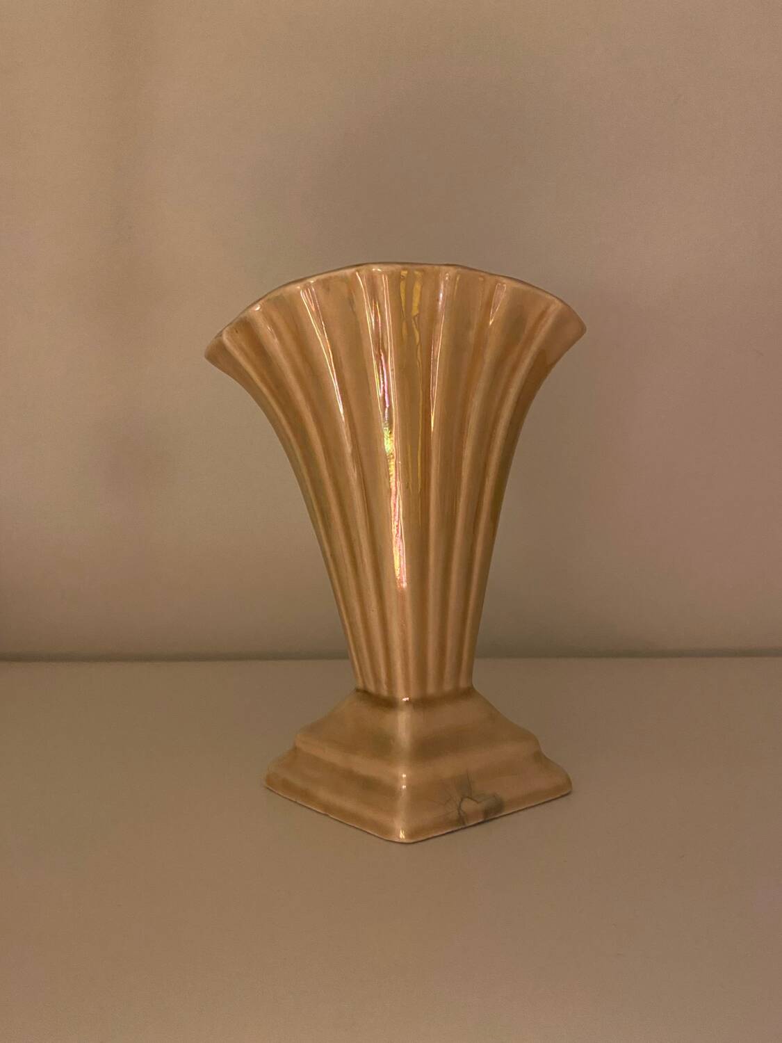 Beige shell vase