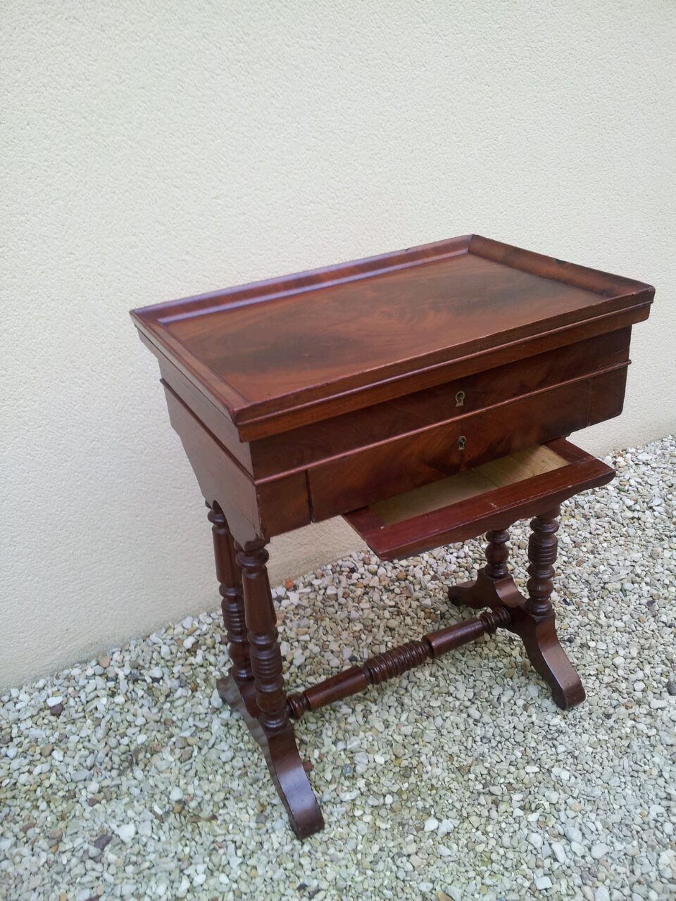 Mahogany work table, Louis Philippe period