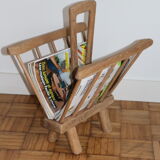 Brutalist magazine holder solid oak A