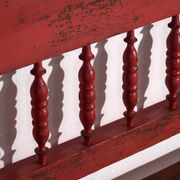 Banc ancien peint rouge en pin à dossier tourné – Europe centrale, vers 1900