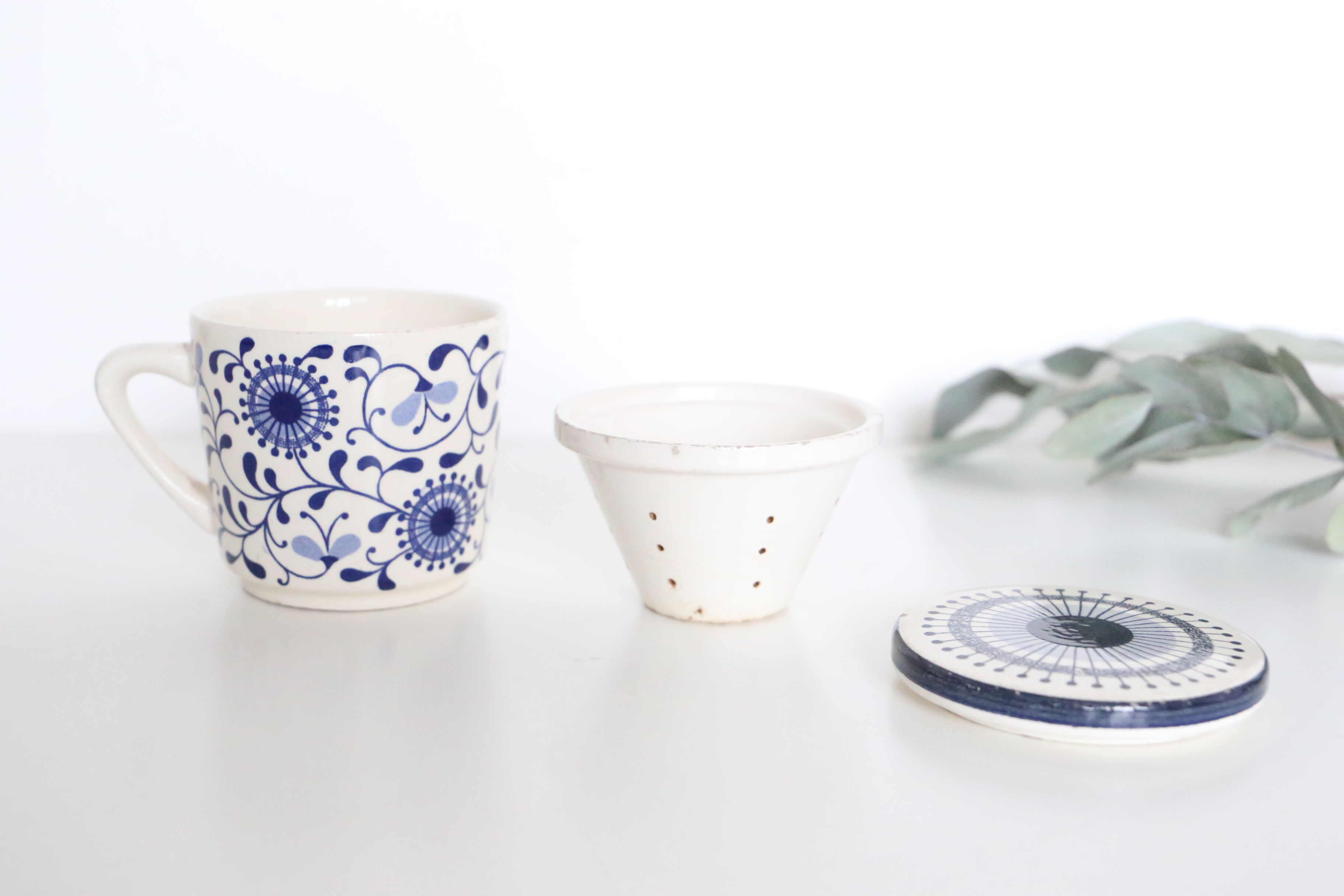 DBGM blue and white floral tared, made in Germany