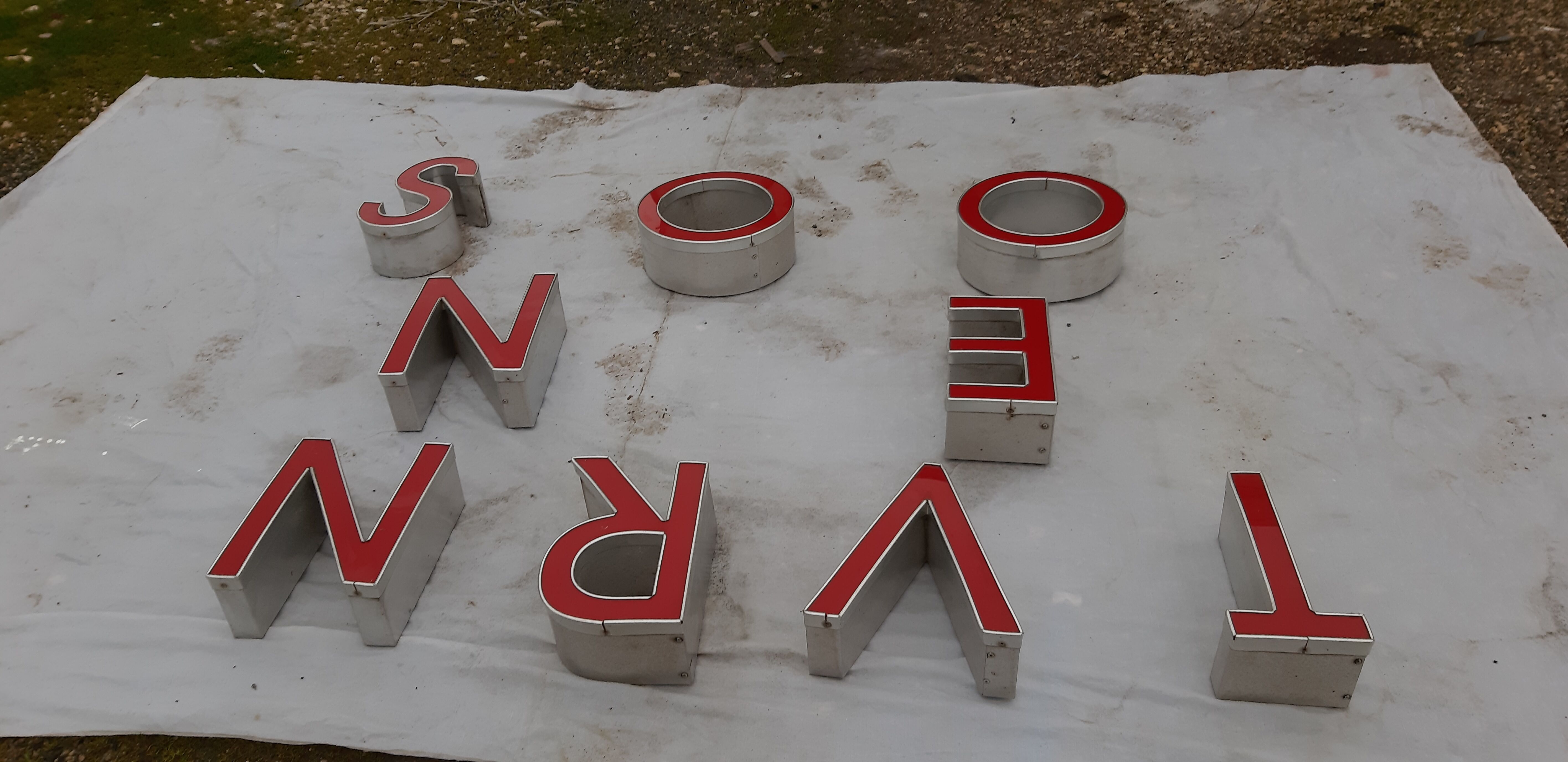 9 luminous industrial letters