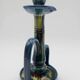 Art Nouveau - Flemish Art Pottery Candlestick - Flame Glaze Technique