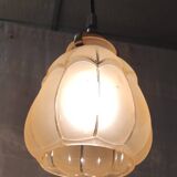 Art Deco lampshade in gilded glass and brass frame - mid 20th century