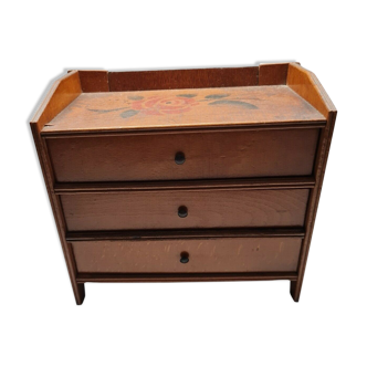 Miniature chest of drawers three drawers vintage doll furniture