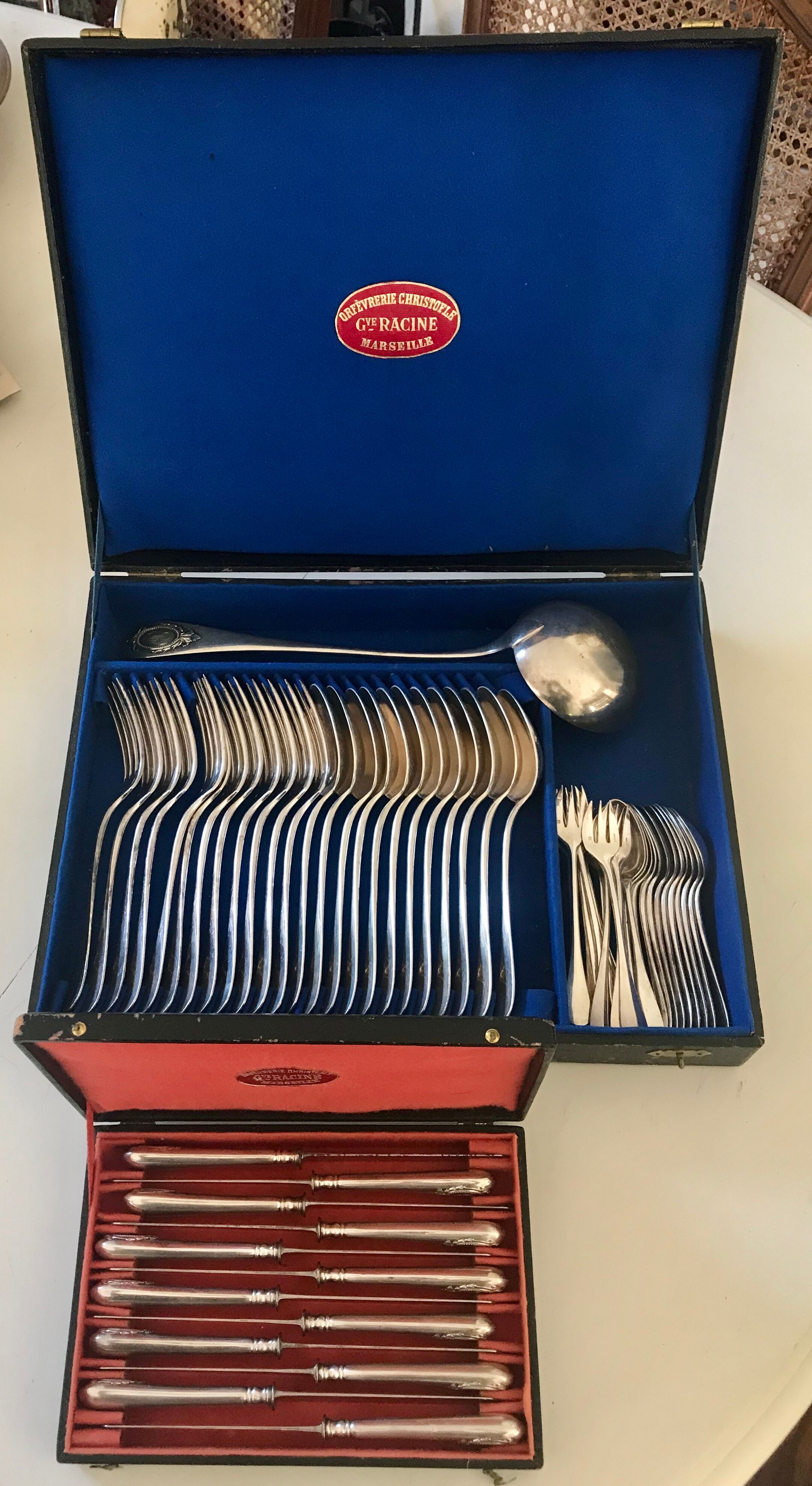 Housewife Christofle, Baguette model, 61 pieces