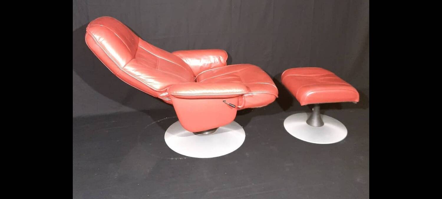 Vintage Swedish armchair and ottoman Anderssons