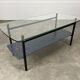 1950s coffee table in metal and glass