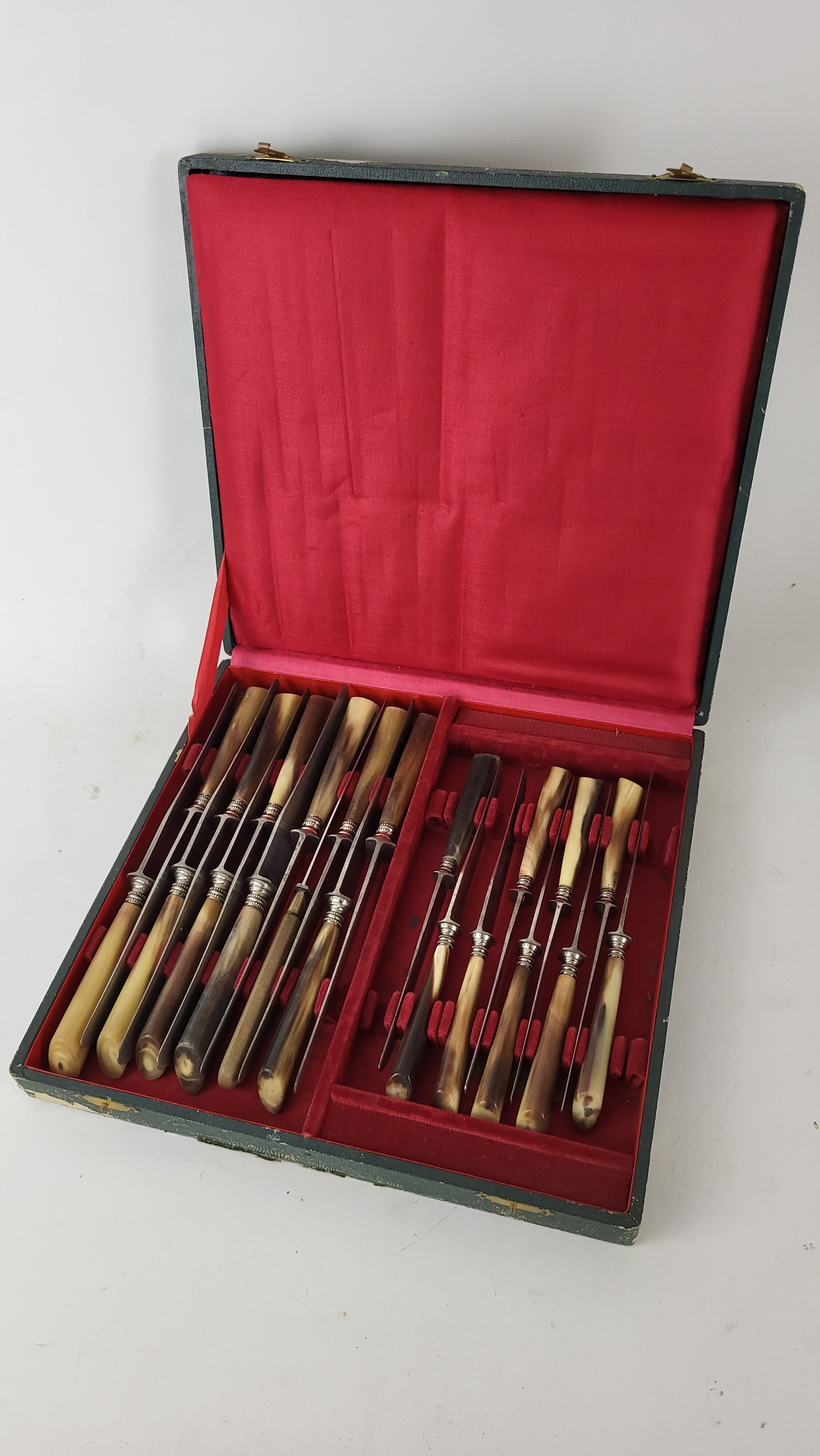 Service 20 table knives blade steel handle horn